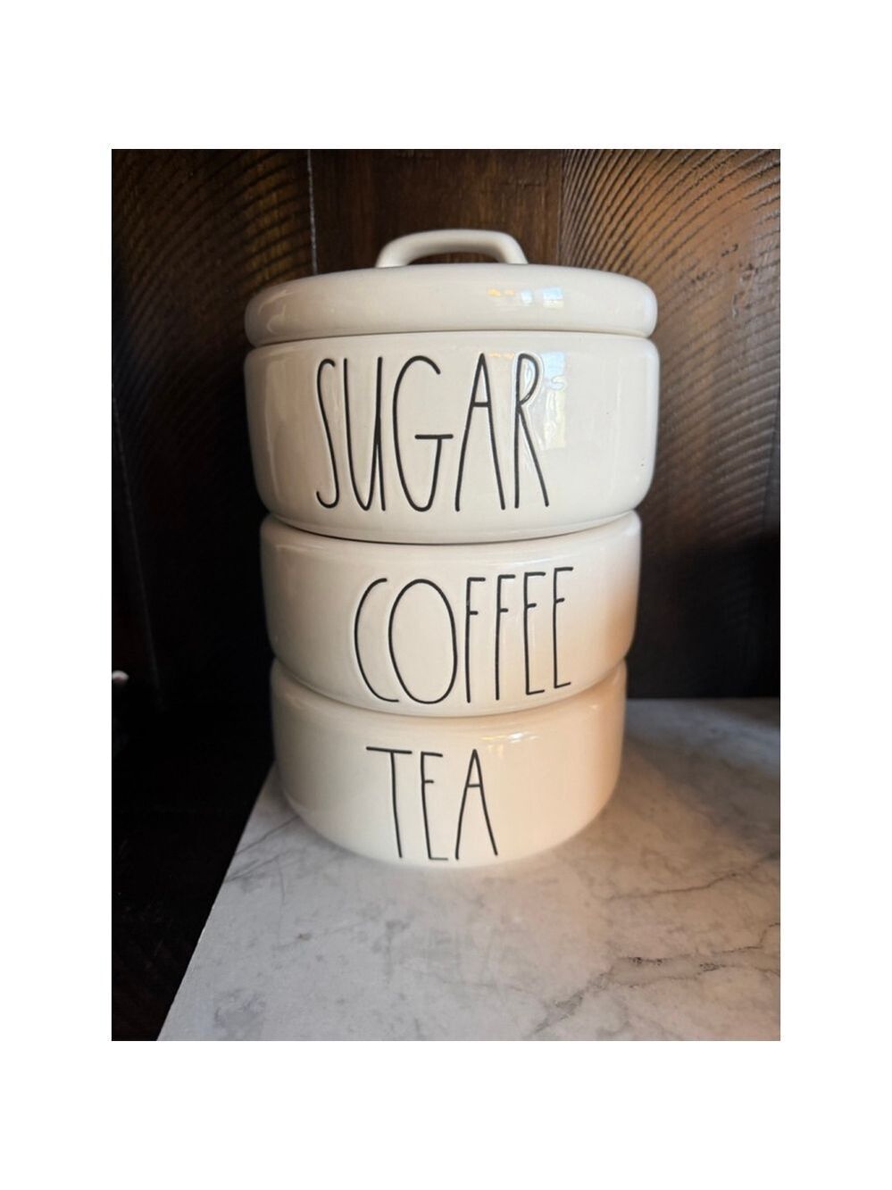 Rae Dunn Food Storage Canisters One Size White Black